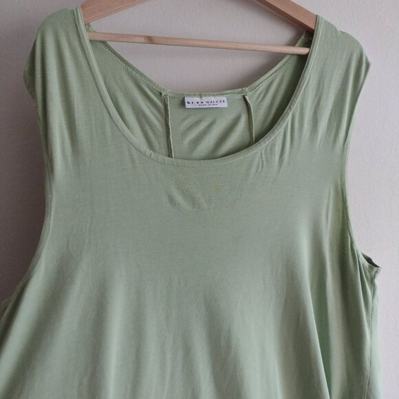 Bryn Walker Lime Green Relaxed Fit Tunic Bamboo Cotton Blend Top - Picture 5 of 10
